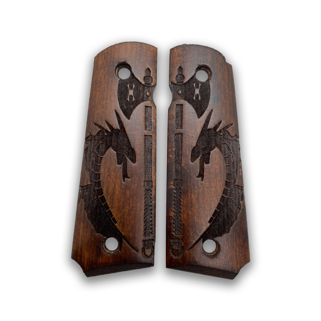 ZIB GRIPS Colt 1911 Pistol Grip, Full Size 1911 (Government/Commander) Walnut Pistol Grip Handmade From Walnut Wood Ars.15