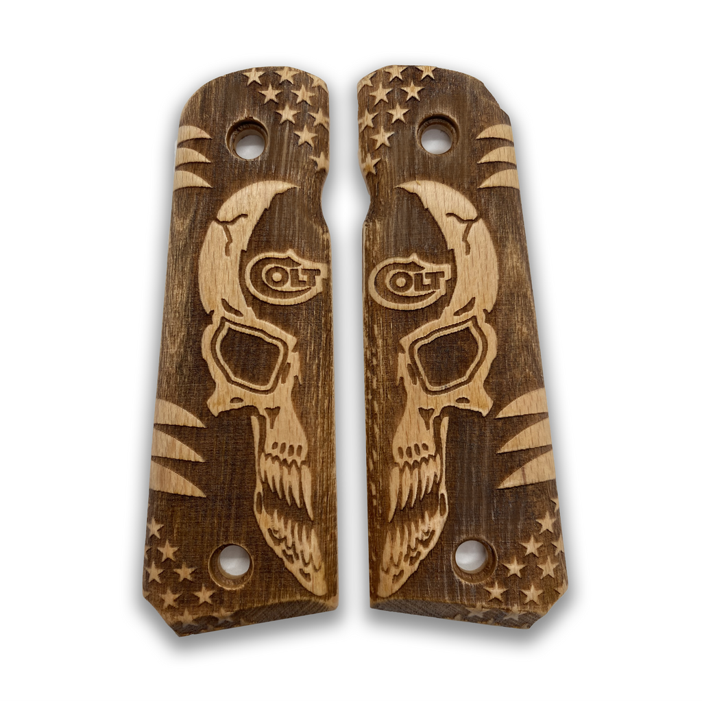 ZIB GRIPS Colt 1911 Pistol Grip, Full Size 1911 (Government/Commander) Walnut Pistol Grip Handmade From Walnut Wood Ars.32