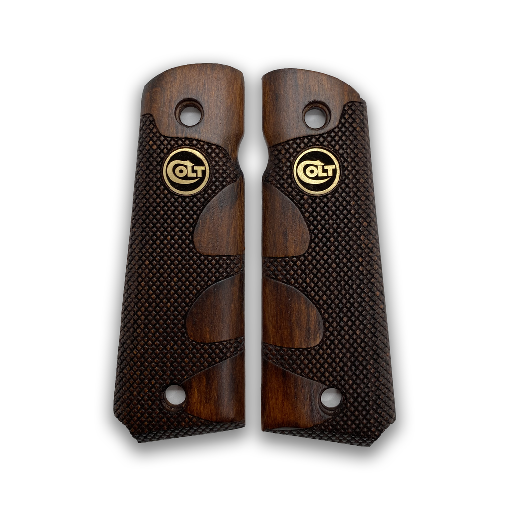 ZIB GRIPS Colt 1911 Pistol Grip, Handmade Full Size 1911 (Government/Commander) Walnut, Real Wood, Ambi Safety Fits Ars.01