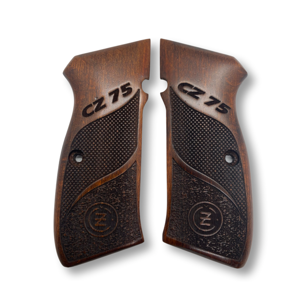 ZIB GRIPS Handmade Wood Grips For CZ-75 – Beech, Laser Engraved, Ars.046