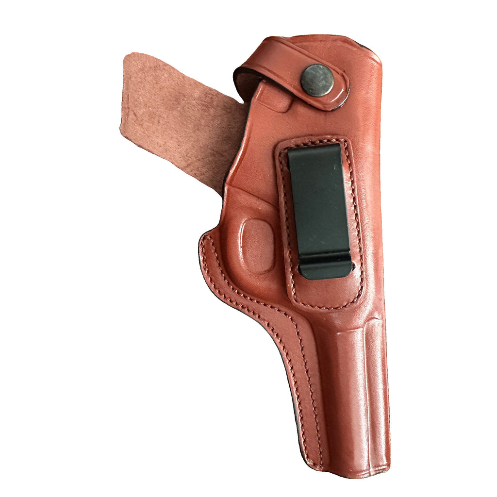High Standard HD Military Leather Holster — IWB/OWB Dual Carry — Brown Right Hand — Zib Grips