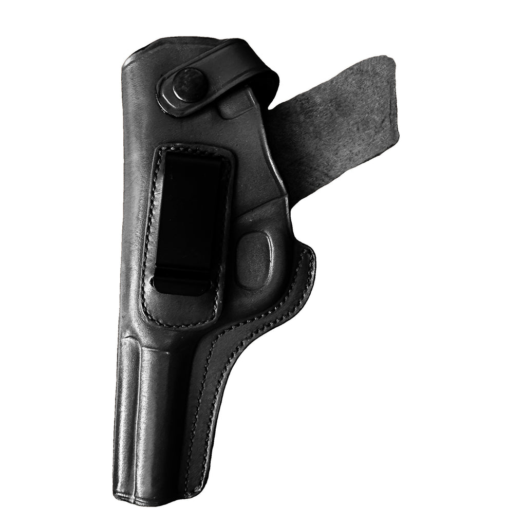 High Standard HD Military Leather Holster — IWB/OWB Dual Carry — Black Left Hand — Zib Grips