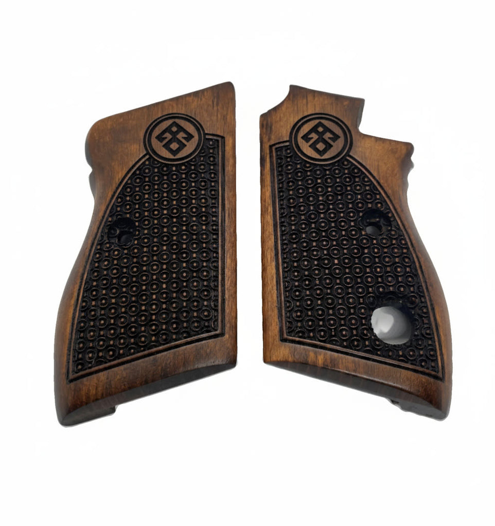 70 70S 71 Puma Pistol Grip — Beech wood Walnut Hand-engraved 3D pattern  — ZIB Grips
