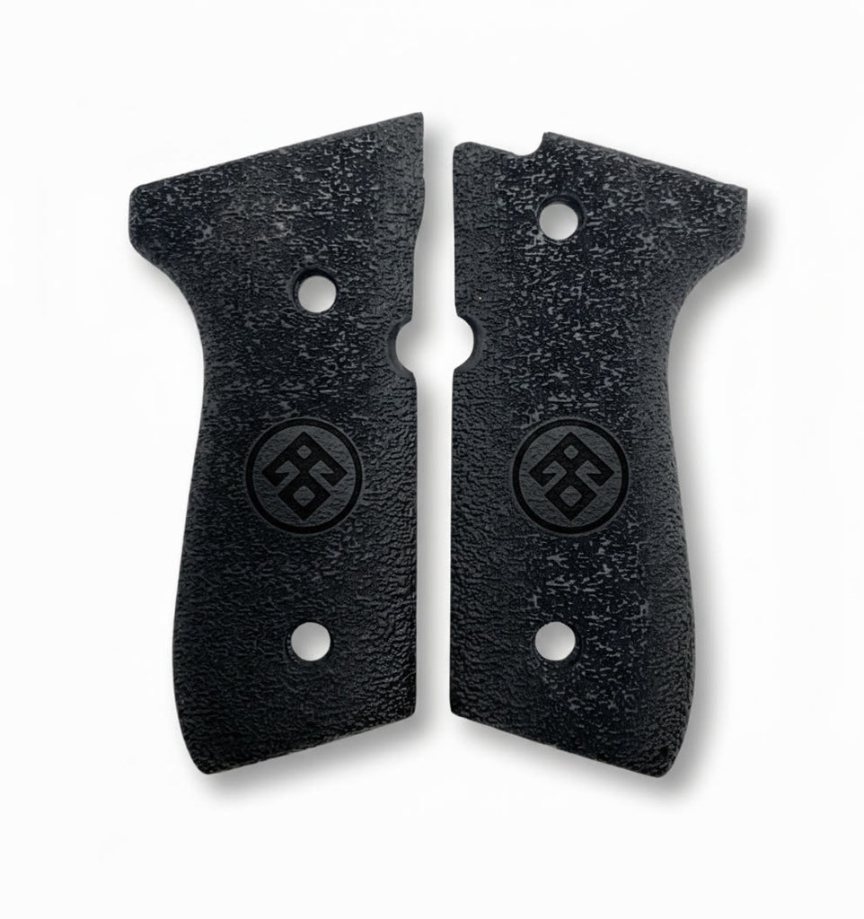 92FS M9 96 Pistol Grip — Beech wood Black Hand-engraved 3D pattern  — ZIB Grips