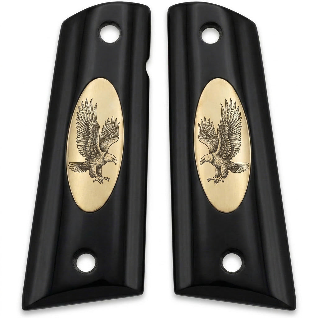 Colt 1911 Hardwood Grip — Bald Eagle in Flight — ZIB Grips
