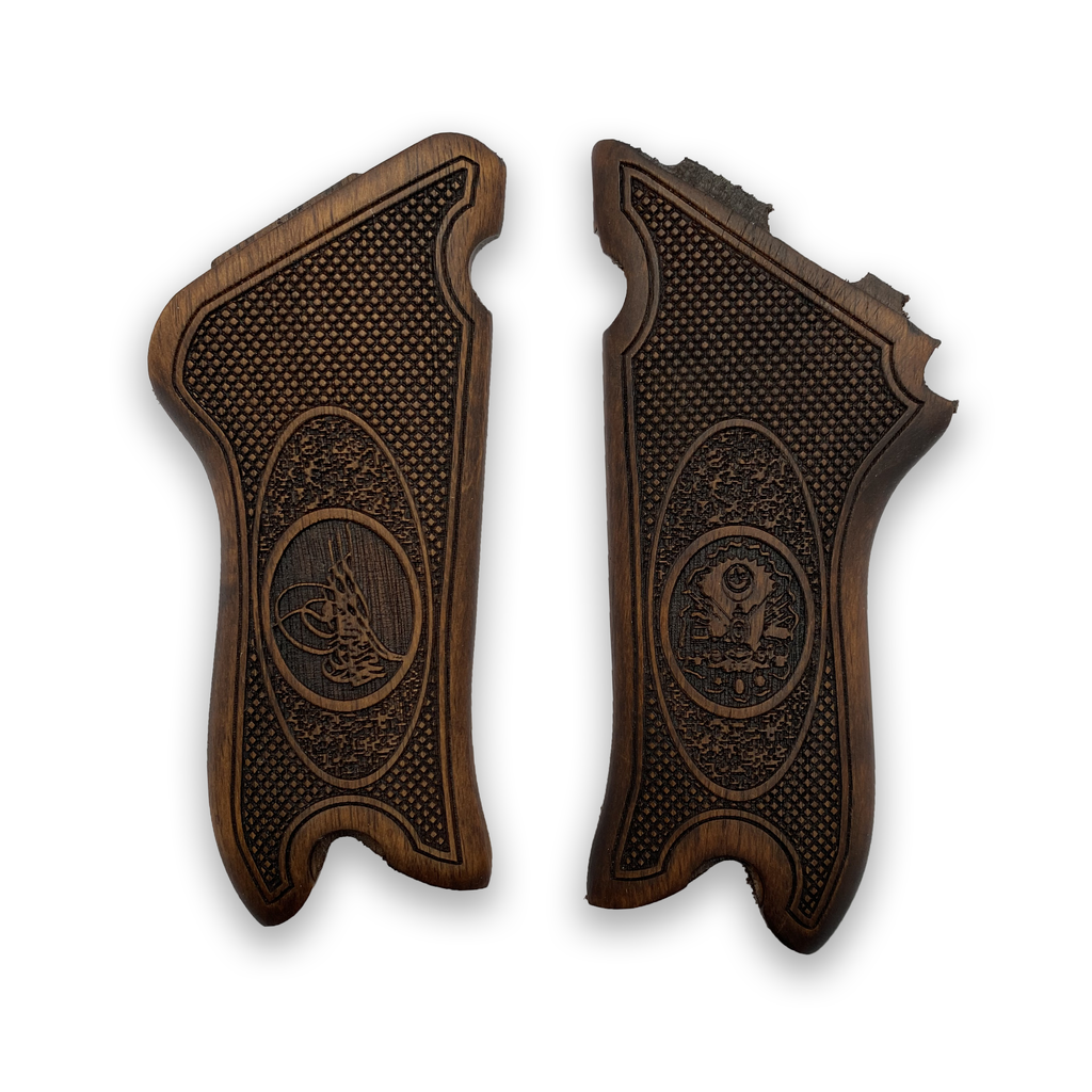 ZIB GRIPS | WW2 German Luger P08 Pistol Wooden Grip Handmade From Walnut Wood Ars.010