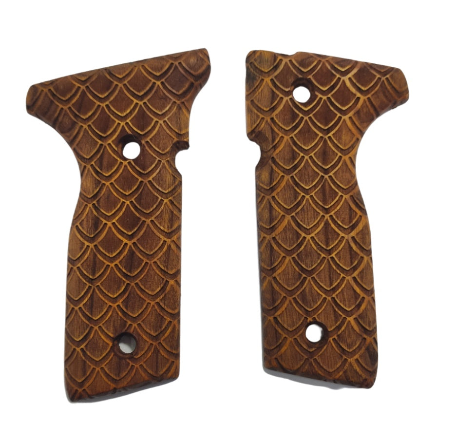 ZIB GRIPS Beretta Stoeger Pistol Grip Handmade From Walnut Wood Dracarys Pattern r1